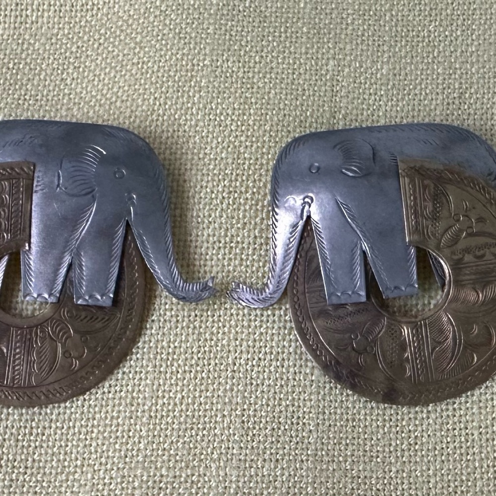 Silver Brass Design Earrings